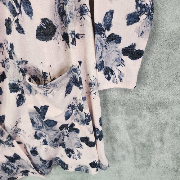 Womens Pink LuLaRoe Floral Print Open Front Cardigan w/ Pockets Size M - Picture 3 of 9